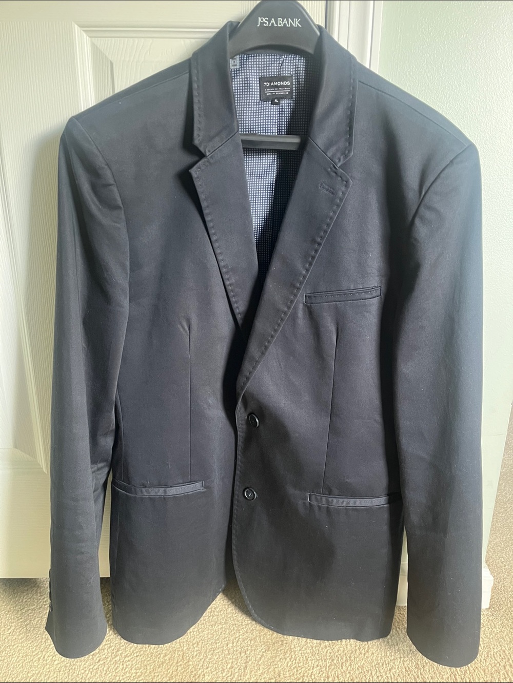 7 Diamonds Men's Navy Two-Button Sport Coat